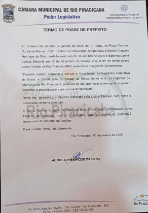 Termo de Posse Prefeito Municipal